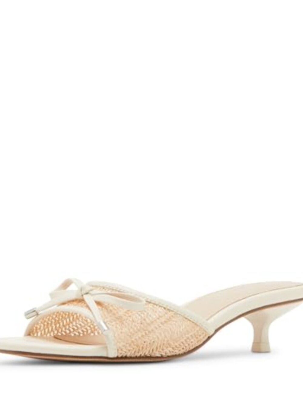 Kitten Heel Mesh Slip-On Slingback Round Toe Womens Sandal